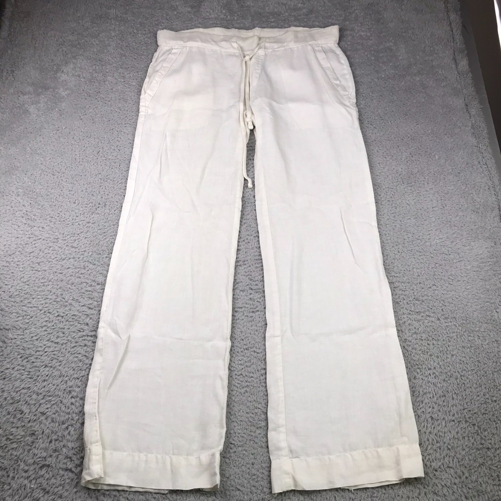 Standard James‎ Perse Pants Womens 2/M (35x33) White Linen Drawstring Trousers